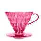 Preview: HARIO V60 Dripper, Kunststoff Flamingo Pink (VD-02-TFP-BB), pink-transparent