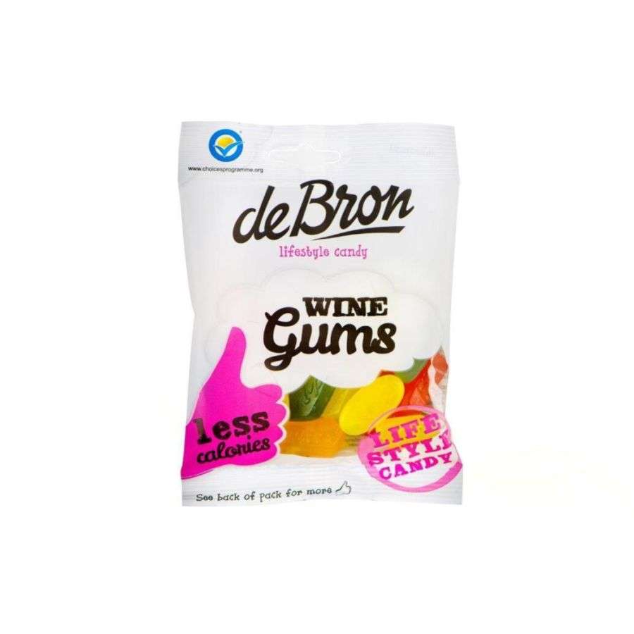 deBron Weingummi, Wine Gum, Mischung mit Fruchtgeschmack, 4fach sortiert, zuckerfrei