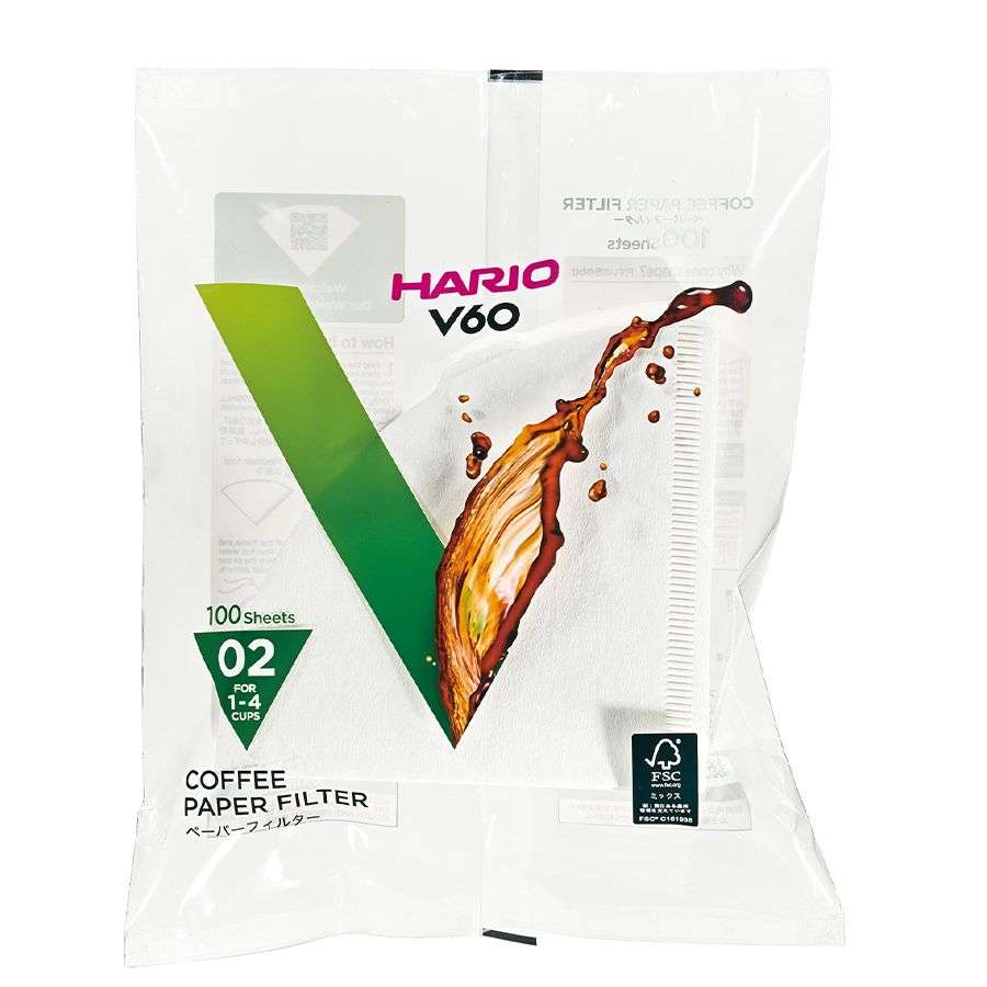 HARIO Papierfilter weiß für V60-02, 100 Stück (VCF-02-100W)