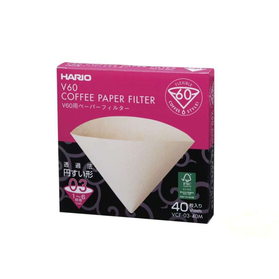 HARIO Papierfilter natürlich für V60, VCF-03-40M, 40 Stück