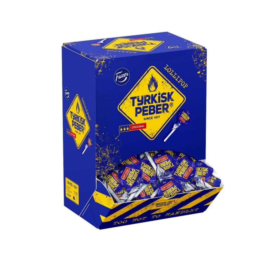 Fazer Tyrkisk peber original Lakritz Lolli​​​, 150 einzeln verpackte Lollis zu je 9g