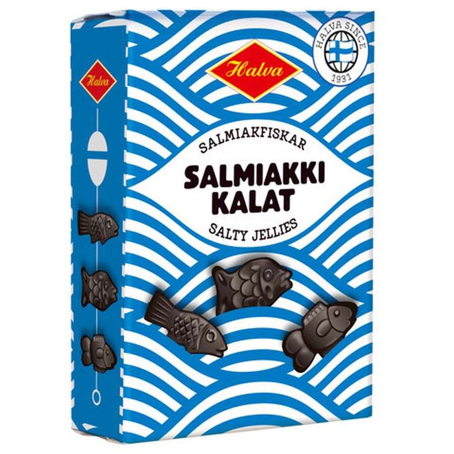 Salmiakki Kalat, Halva, salty jellies, 240 Gramm