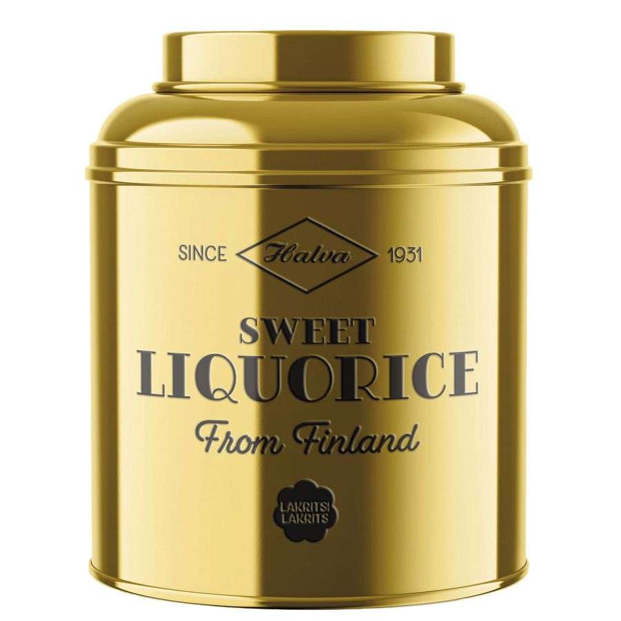 Sweet Liquorice, vegan, Geschenkdose von Halva, 300 Gramm