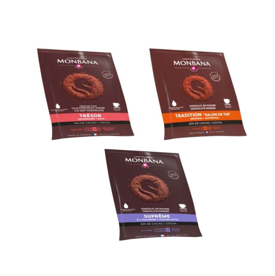 MONBANA Probierset - 3 x Trinkschokolade Sachets