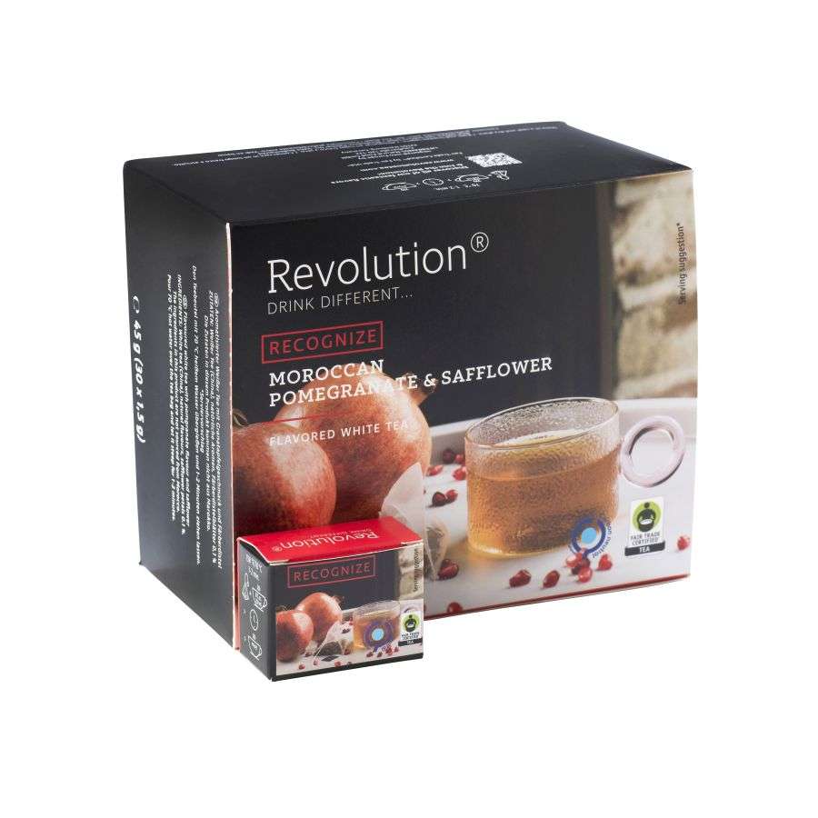 Revolution Tee 30ct - Moroccan Pomegranate & Safflower - Fairtrade