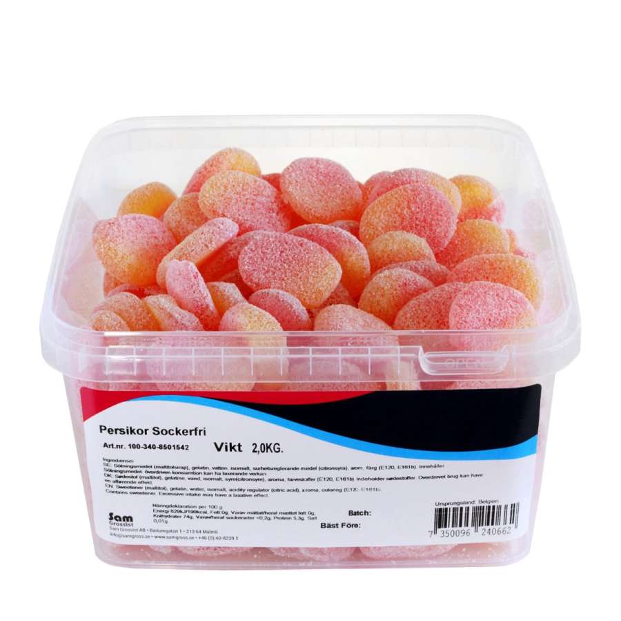 Sam Pfirsiche Weingummi -zuckerfrei-, 2 kg Box