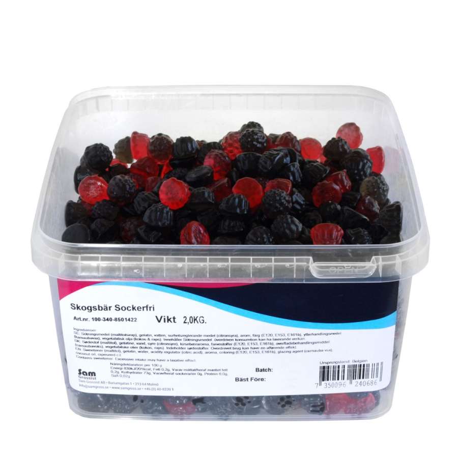Sam Waldbeeren Weingummi -zuckerfrei-, 2 kg Box