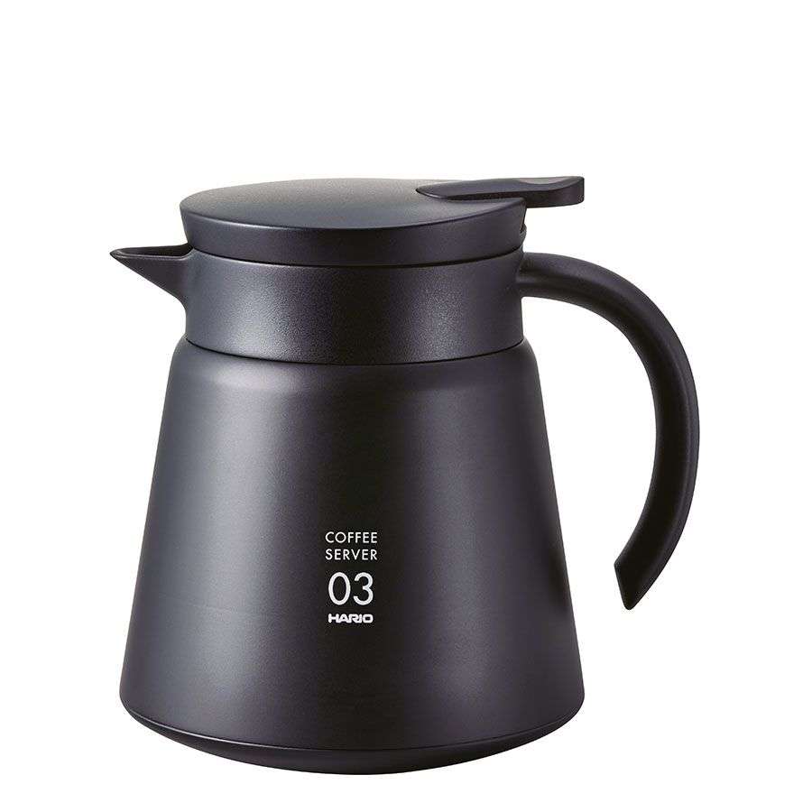 HARIO V60 Heat - Retaining Stainless Server 800 Black (VHS-80B)