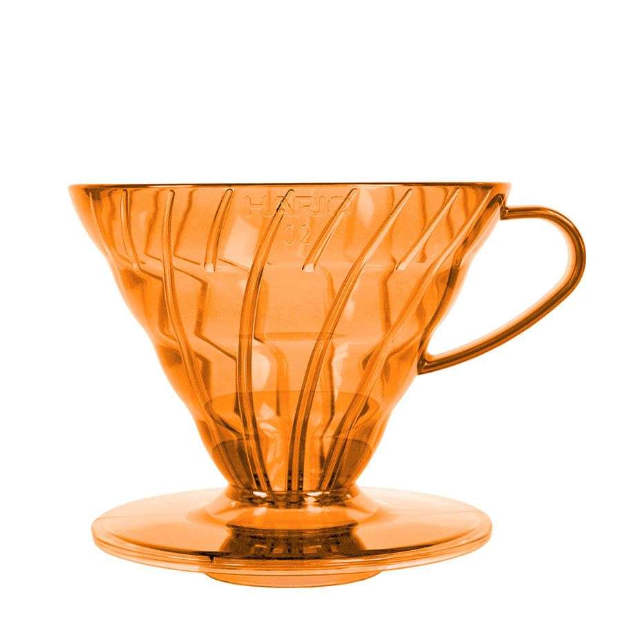 HARIO V60 Dripper, Kunststoff Sunflower Yellow (V60-02-TSY-BB), orange-transparent