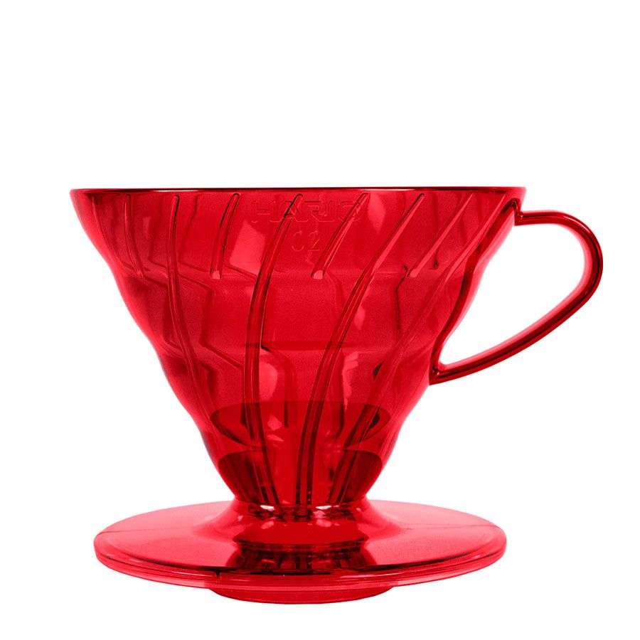 HARIO V60 Dripper, Kunststoff Desert Red (V60-02-TDR-BB), rötlich-transparent