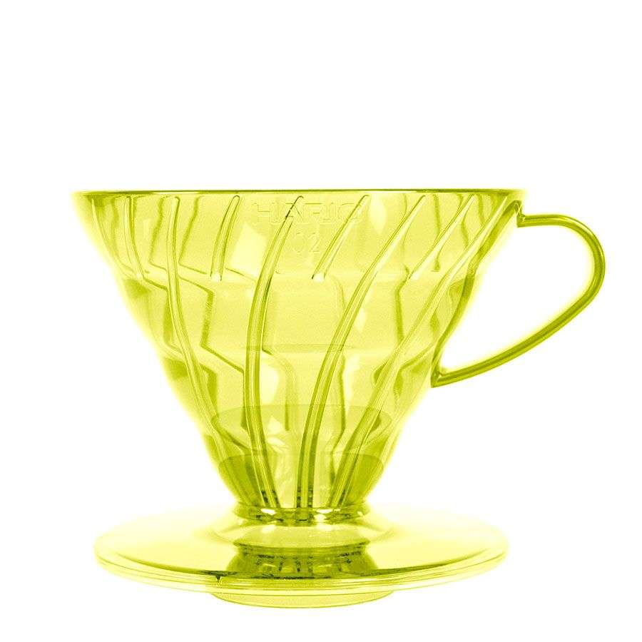 HARIO V60 Dripper, Kunststoff Sunflower Yellow (V60-02-TSY-BB), gelblich-transparent