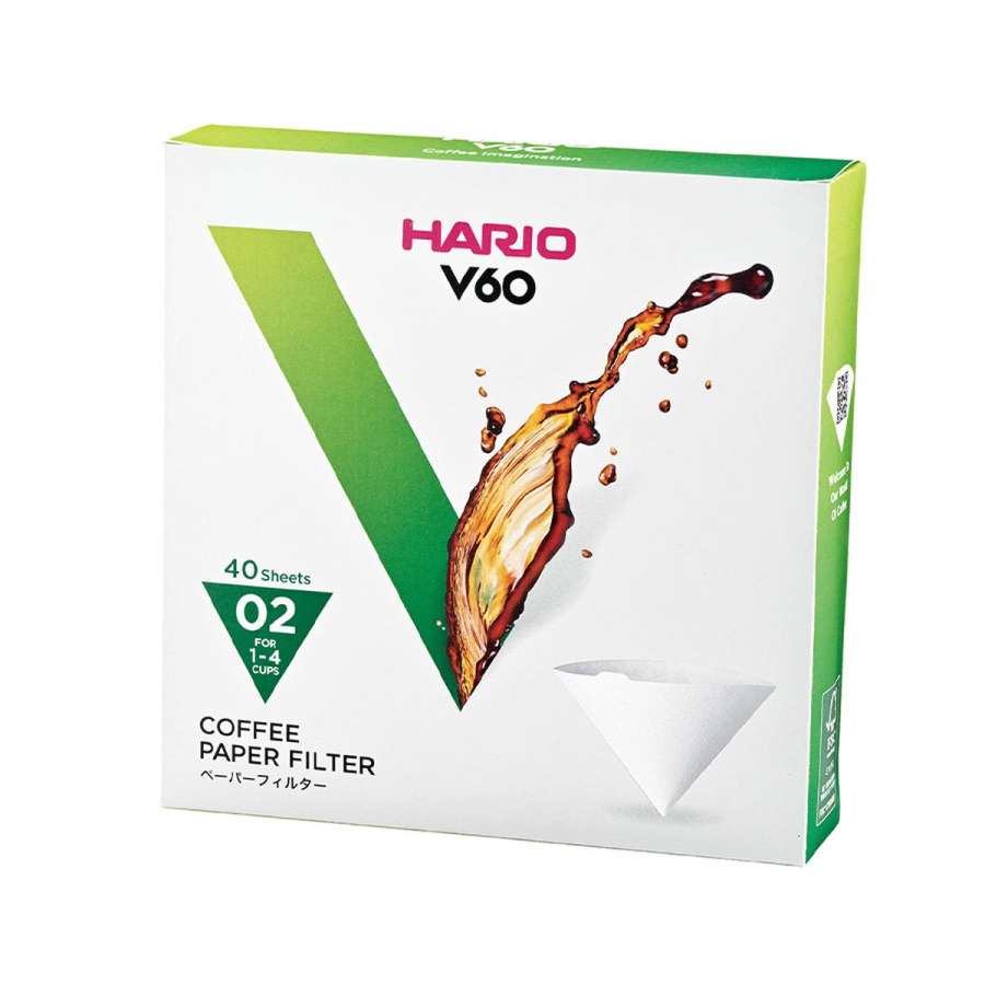 HARIO Papierfilter weiß für V60, VCF-02-40W, 40 Stück