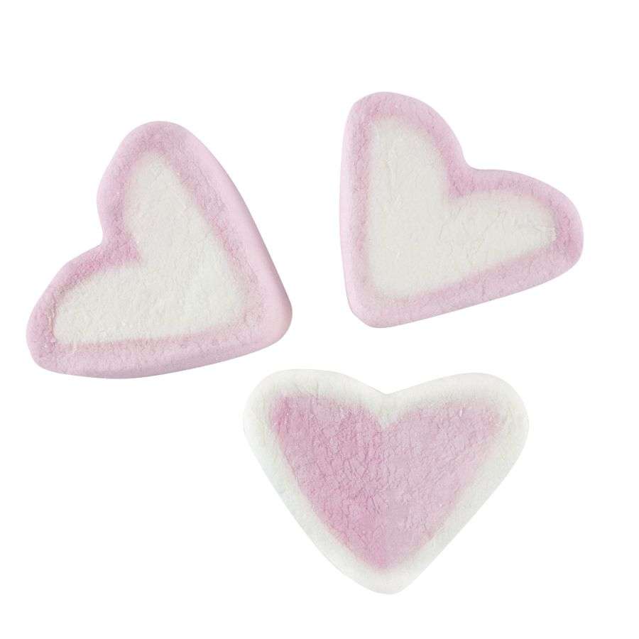 Marshmallow Strawberry Hearts, 1 kg