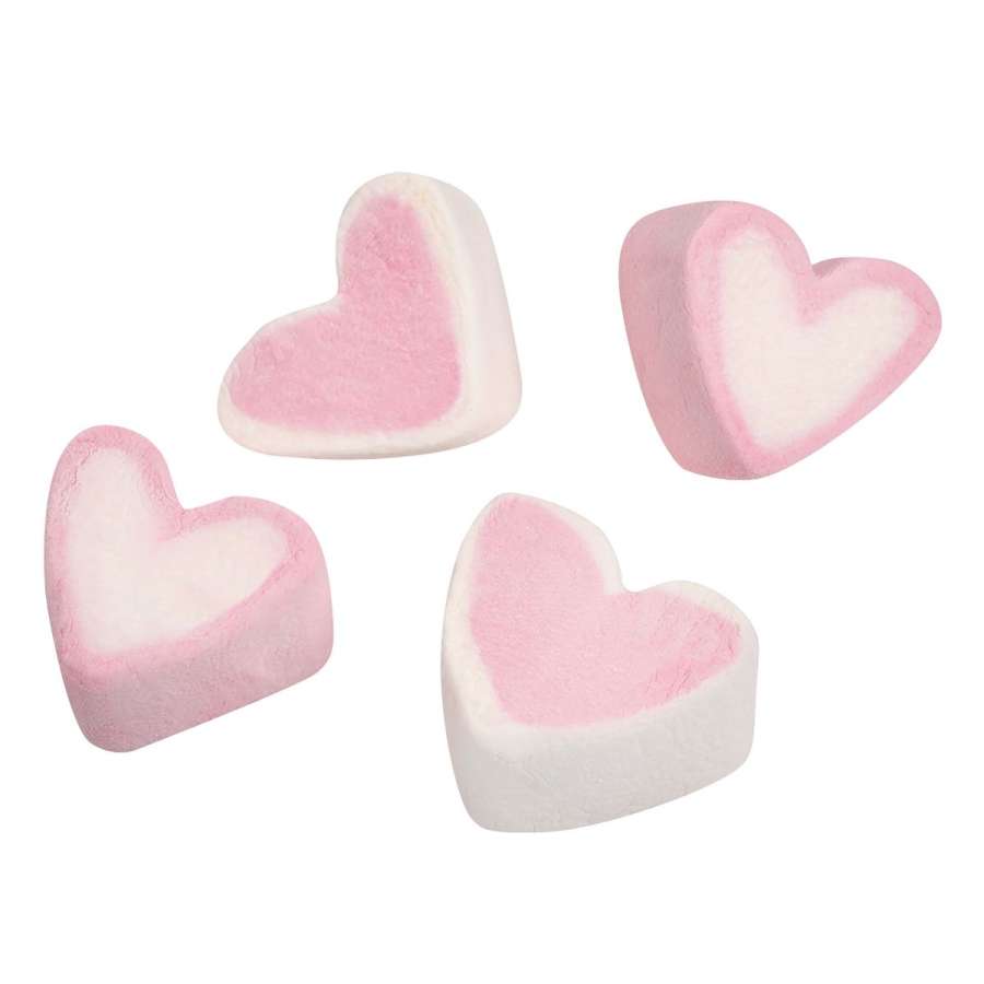 Marshmallow Strawberry Hearts, 1 kg