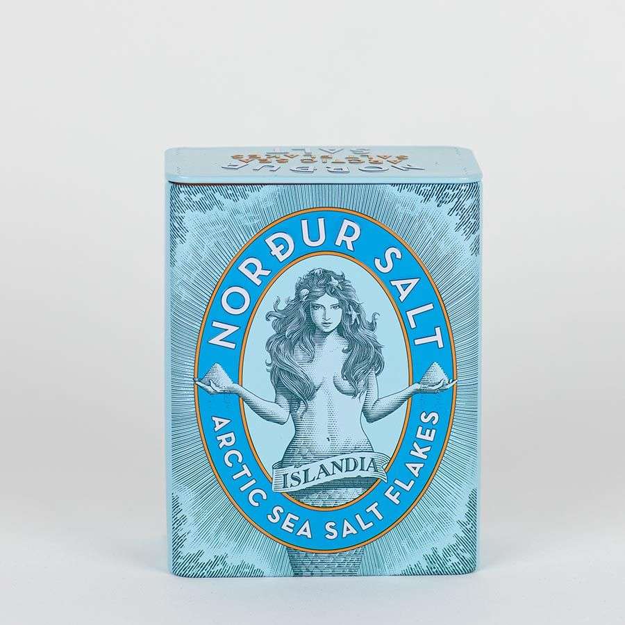 NORDUR MEERSALZ, isländische Meersalzflocken natural, 250 Gramm Metalldose